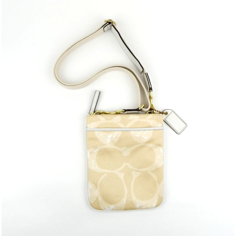 Coach Signature Chalk Cream Scribble Swing pack Hipster F10801